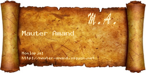 Mauter Amand névjegykártya